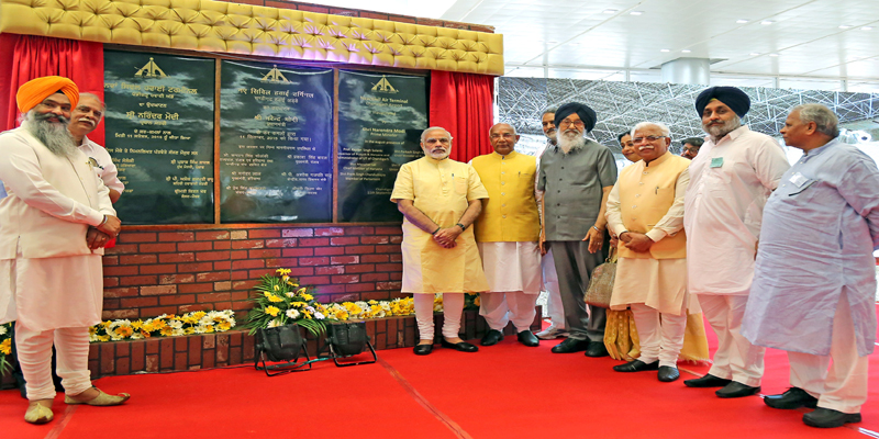 Prime Minister Narendra Modi inaugurates new terminal of Chandigarh airport