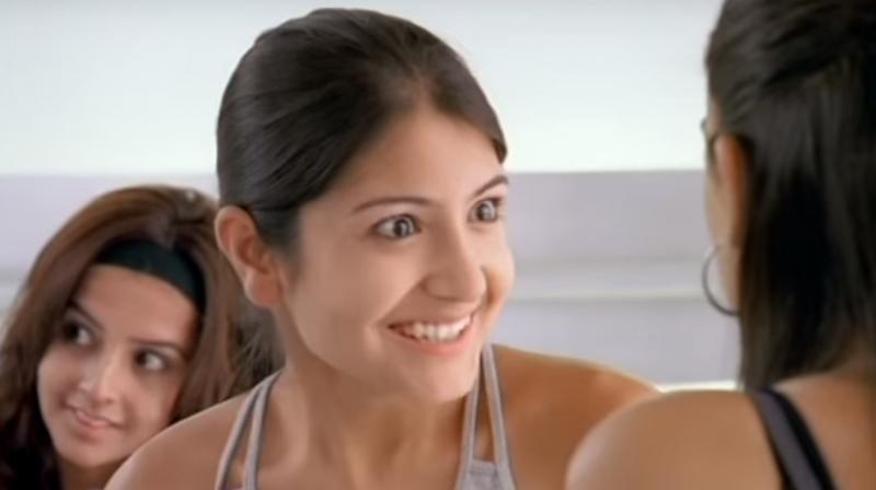 This commercial Anjana Sukhani in the lead and Anushka as a background dancer