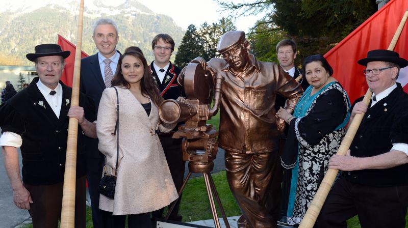 Rani and Pamela Chopra unveil Yash Chopra statue in Switzerland
