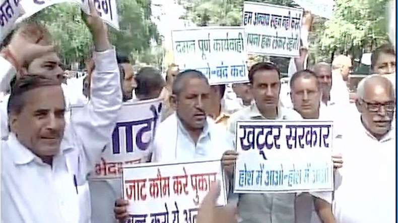 Jats protest outside Rajnath’s residence demanding reservation