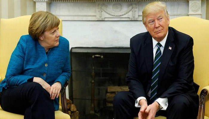 Trump-Merkel air differences in frosty 1st meeting