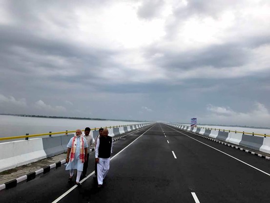 Modi inaugurates India’s longest river bridge in Assam