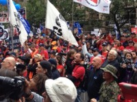 Union protest against pension reforms draws large crowd in Montreal