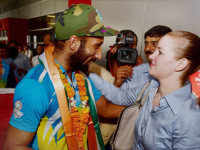 Asiad champion Indian hockey team returns home