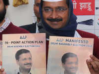 Delhi Polls : AAP releases manifesto, promises full statehood for Delhi