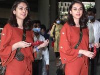 Aditi Rao Hydari spotted at the airport in an outfit worth Rs. 12,700 along with Louis Vuitton bag worth Rs. 1.1 lakh and Gucci shoes worth Rs. 85,000