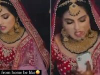 Desi bride is kaam se pareshaan on her wedding day. Hilarious viral video has 5 million views