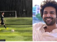 WATCH | ‘Two Of My Favourite Things’: Kartik Aaryan Plays Football Amid Heavy Showers In Mumbai