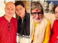 Diwali 2022: Shah Rukh Khan, Amitabh Bachchan pose with Anupam Kher and Kirron Kher on the festival